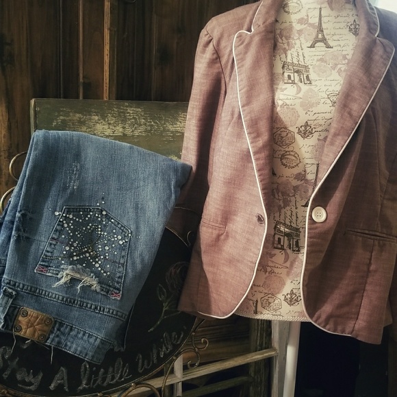 SOLD- Bundle- Rustic Jeans w/Tan Blazer - Picture 3 of 7